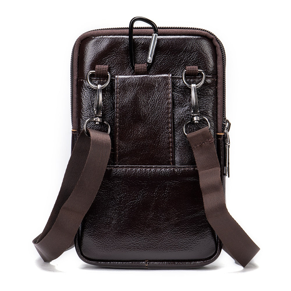 Men Genuine Leather Crossbody/Belt Bag