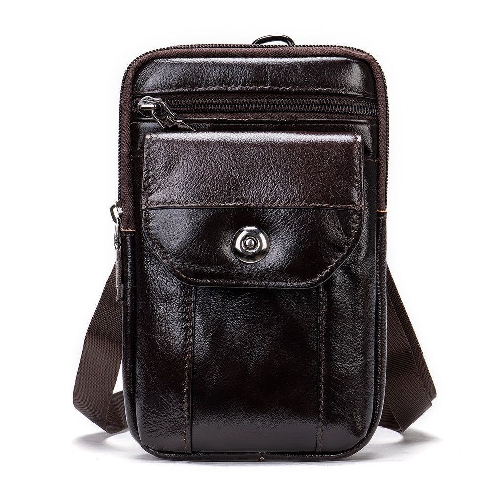 Men Genuine Leather Crossbody/Belt Bag