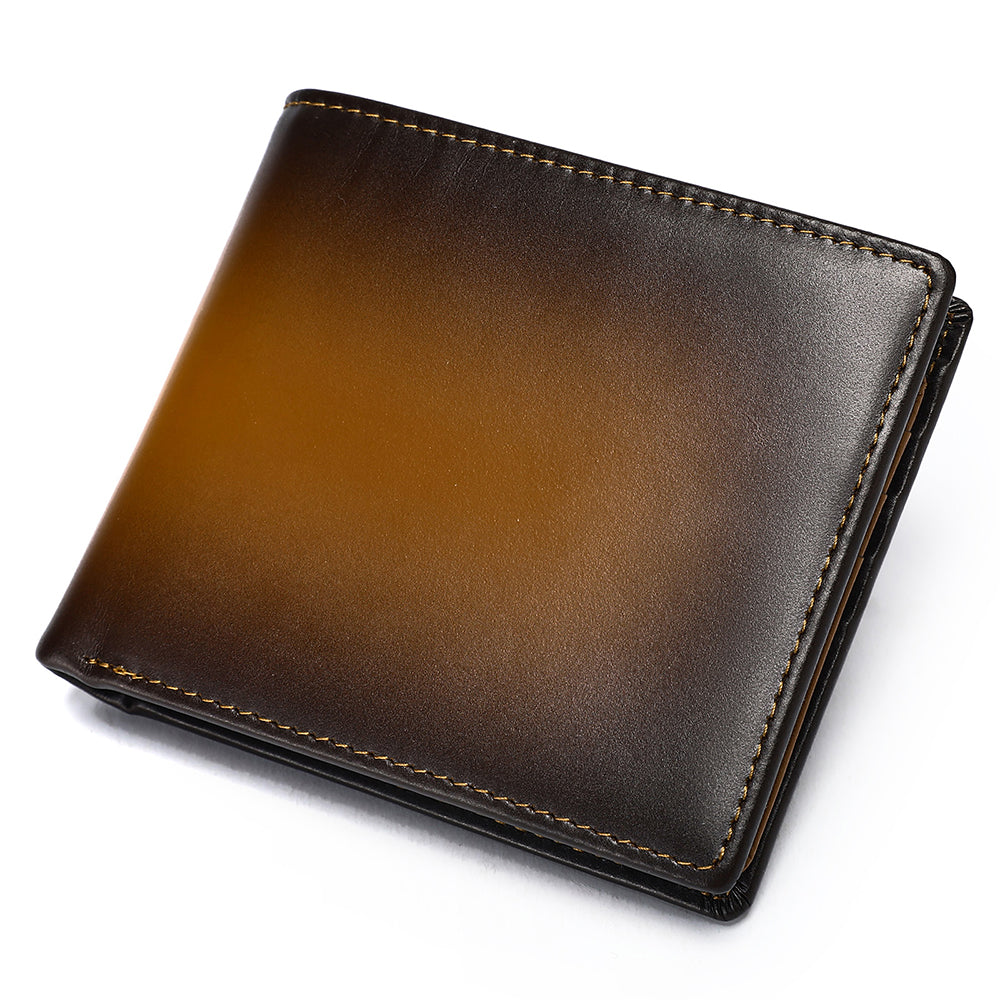 Vintage Genuine Leather Men Short RFID Ani-theft Wallet