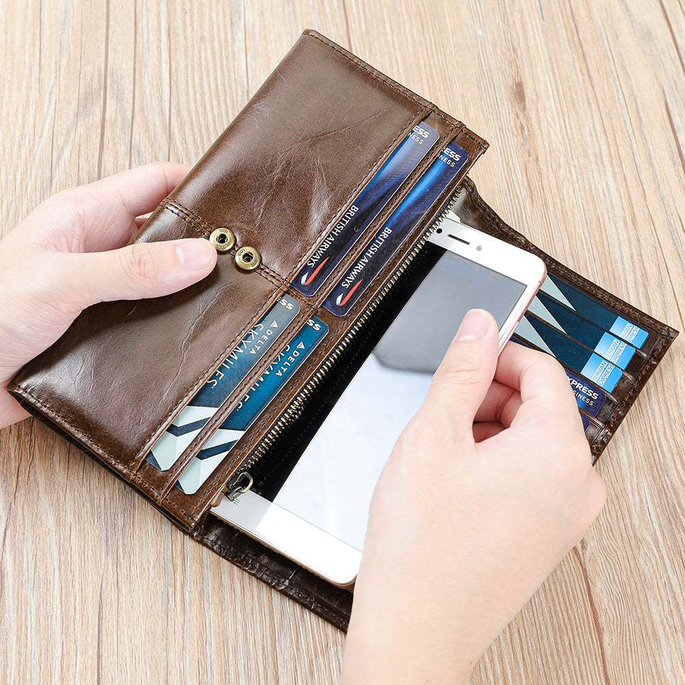 Men Genuine Leather Large Capacity Wallet