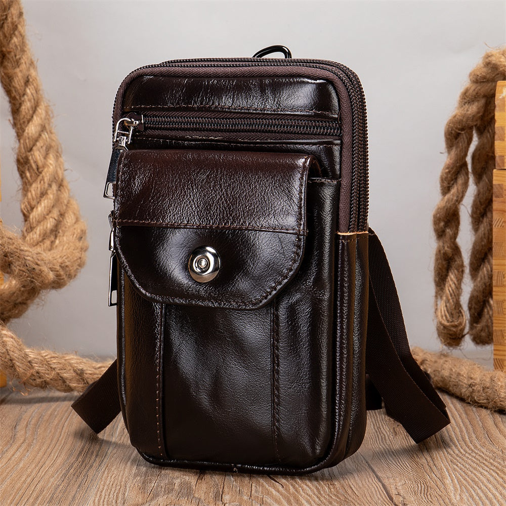 Men Genuine Leather Crossbody/Belt Bag