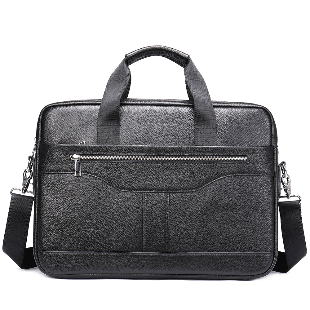 Men's Genuine Leather Waterproof Laptop Briefcase