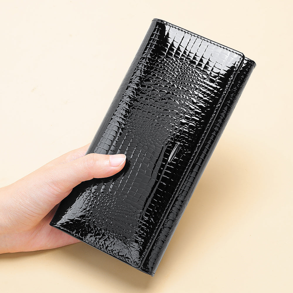 Women Credit Card Holder with Money Clip Genuine Leather Wallet