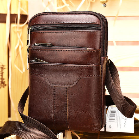Crossbody Shoulder Bag Genuine Leather Men Waist Bag