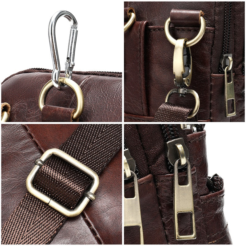 Crossbody Shoulder Bag Genuine Leather Men Waist Bag