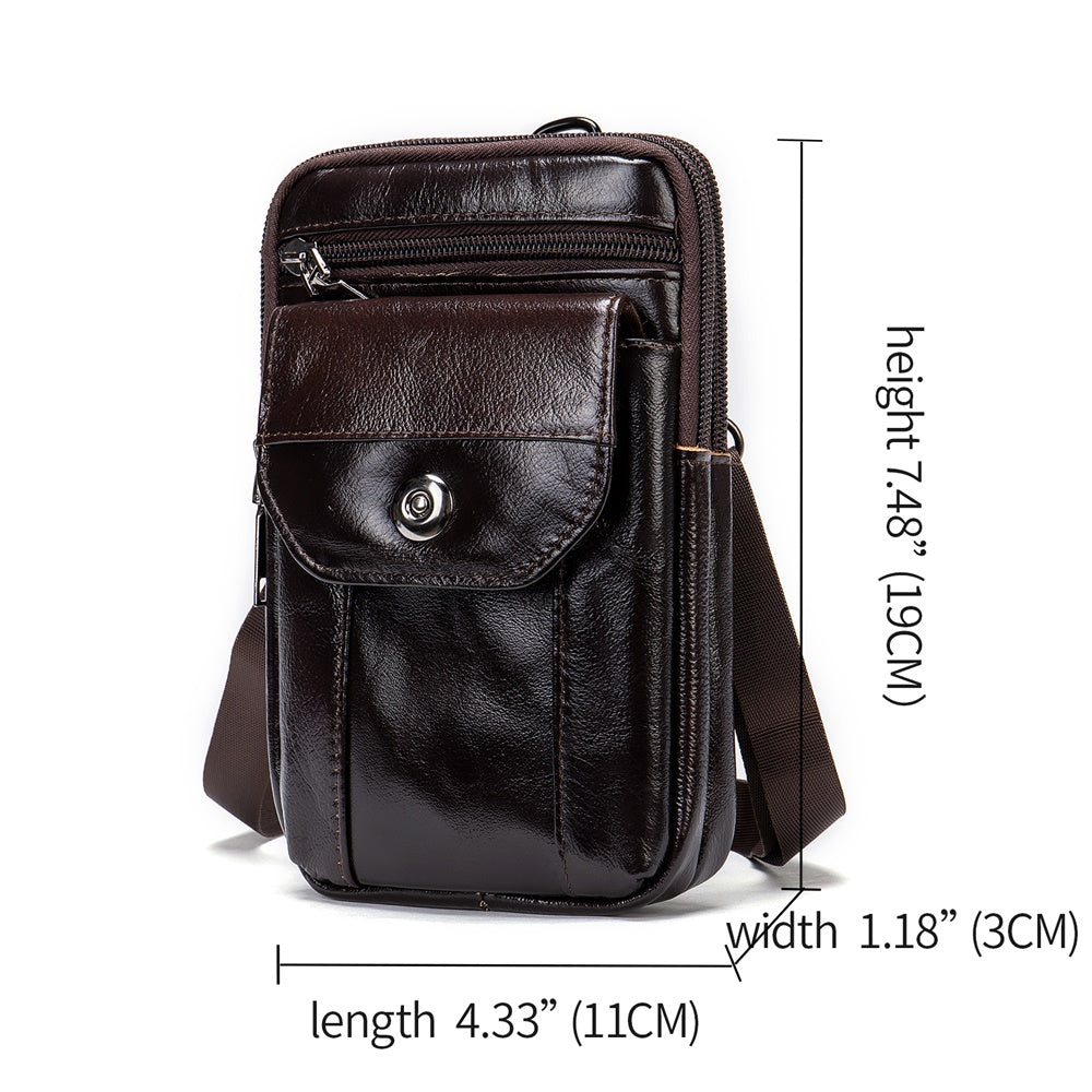Men Genuine Leather Crossbody/Belt Bag
