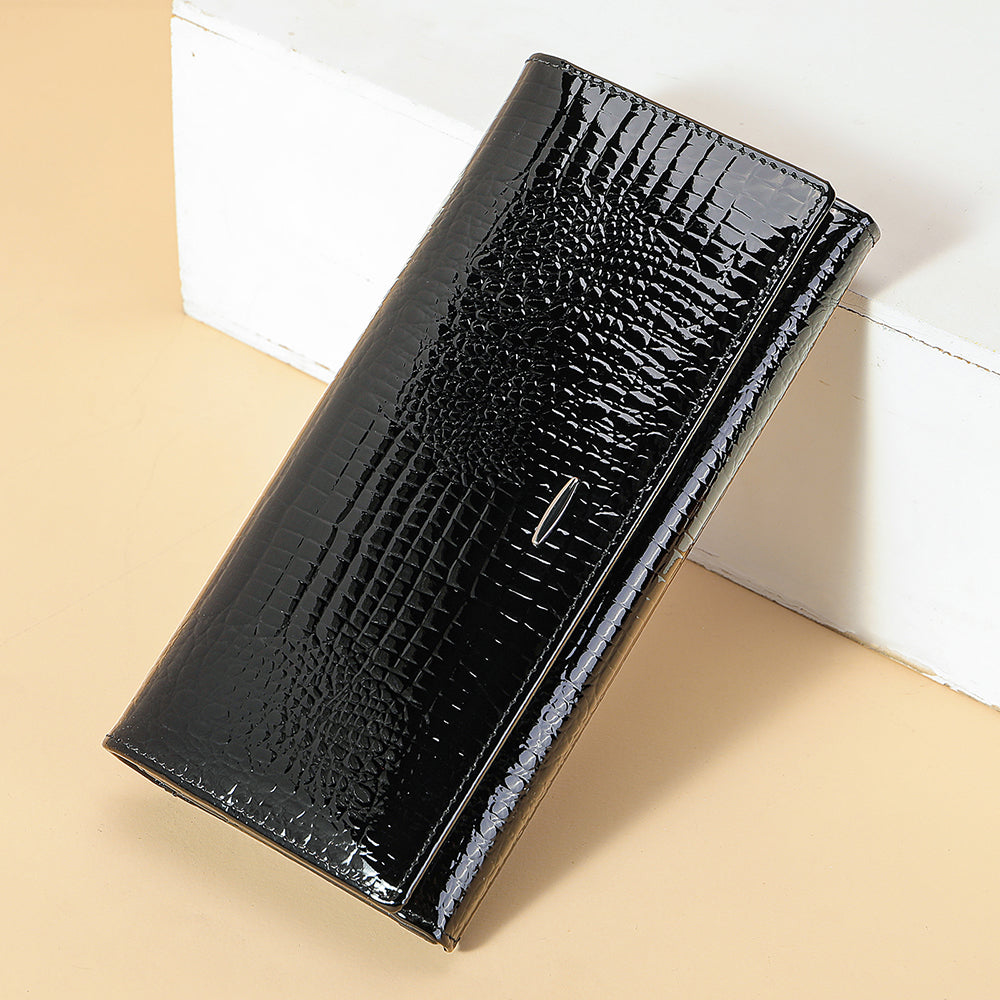 Women Credit Card Holder with Money Clip Genuine Leather Wallet