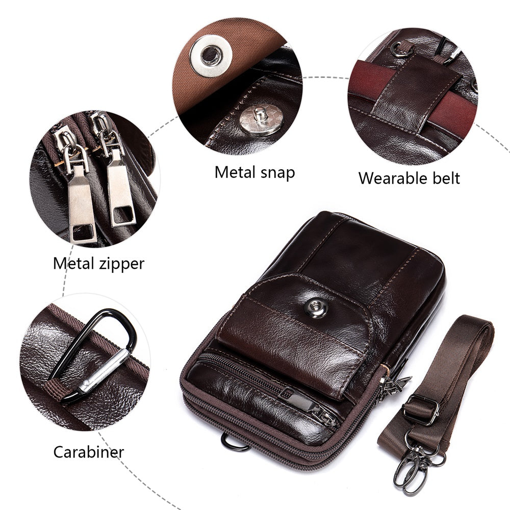 Men Genuine Leather Crossbody/Belt Bag