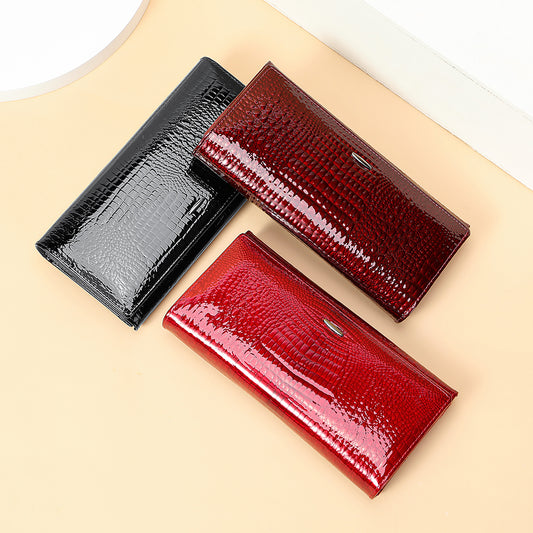Women Credit Card Holder with Money Clip Genuine Leather Wallet