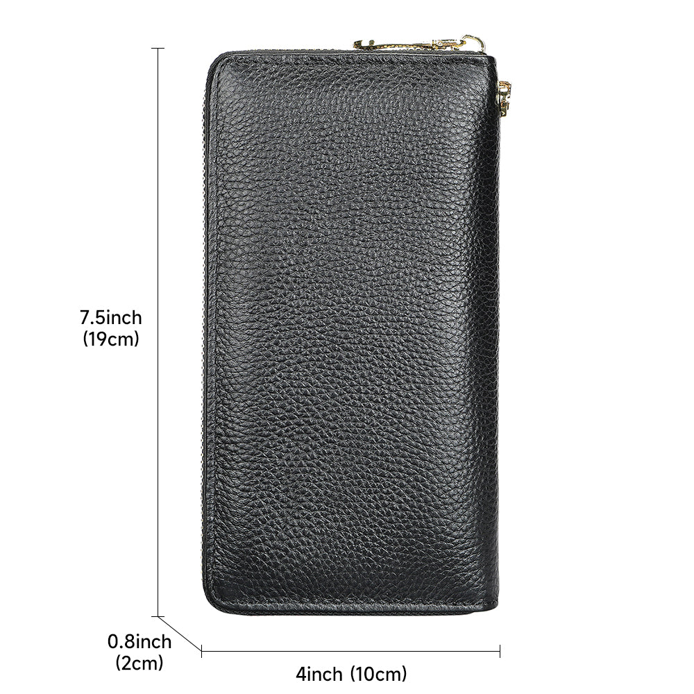Women Purse Cell Phone Money Bag Genuine Leather Wallet