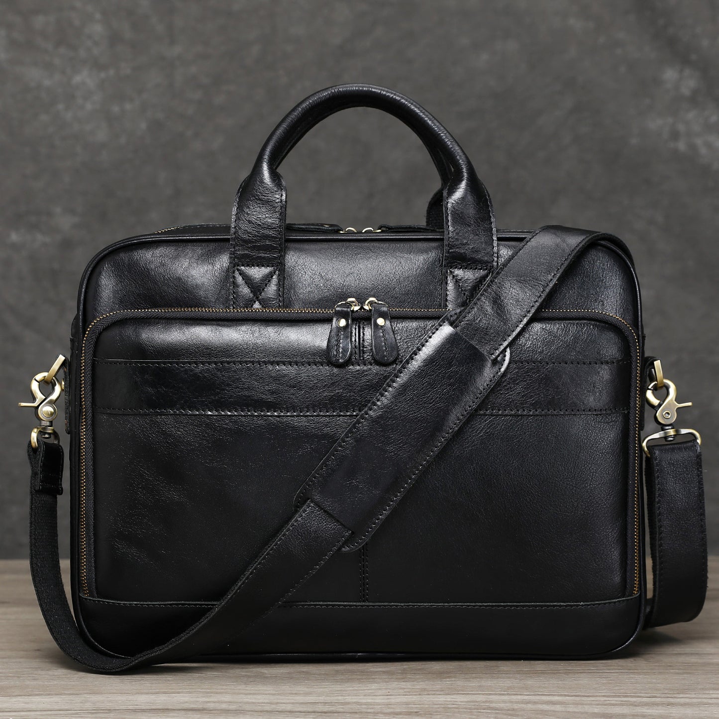 Men Genuine Leather Business Briefcase