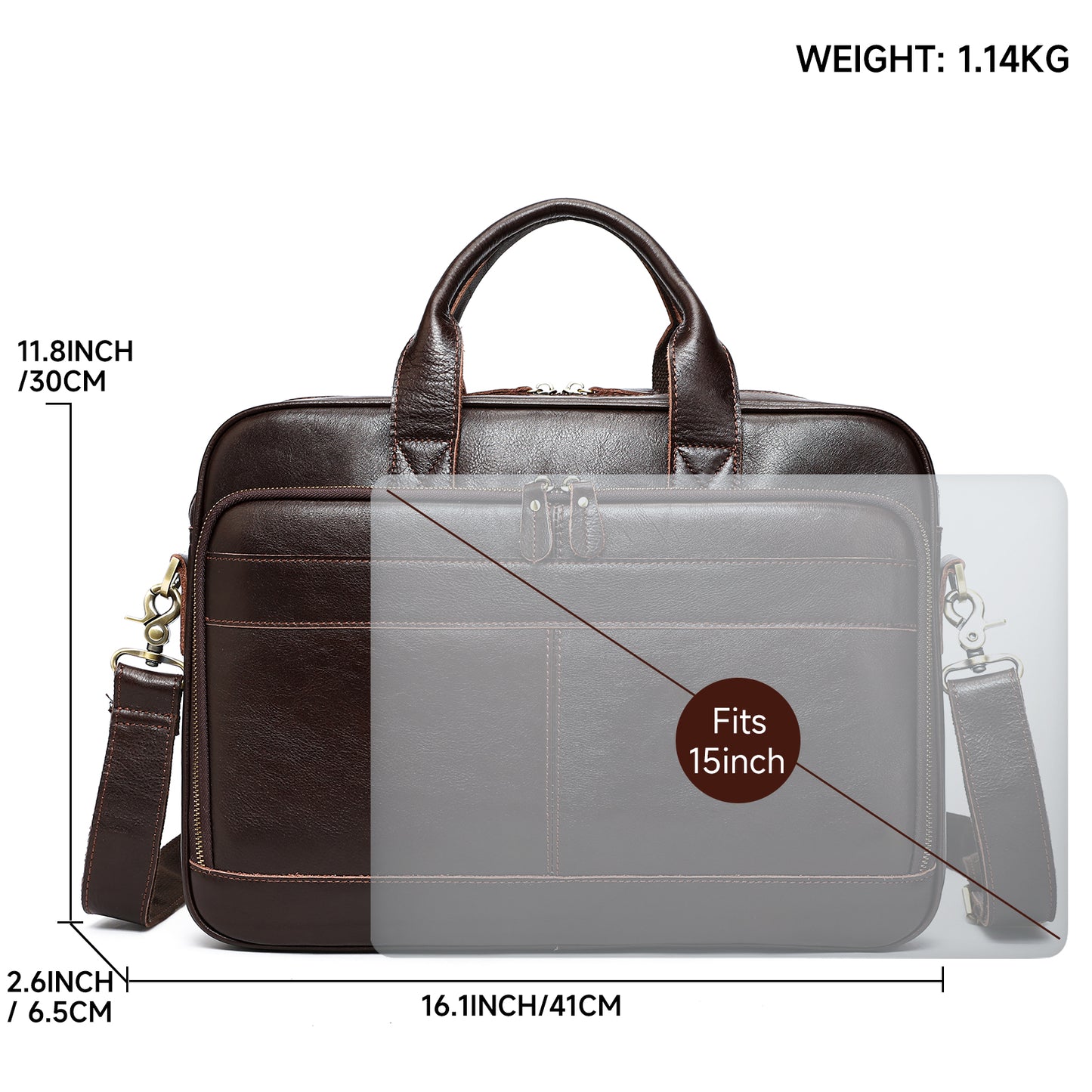 Men Genuine Leather Business Briefcase
