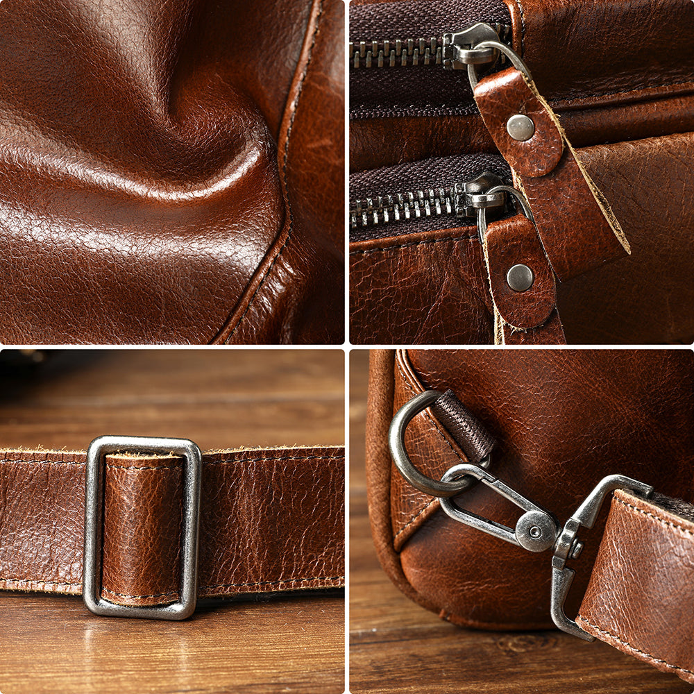 Men Genuine Leather Chest Bag