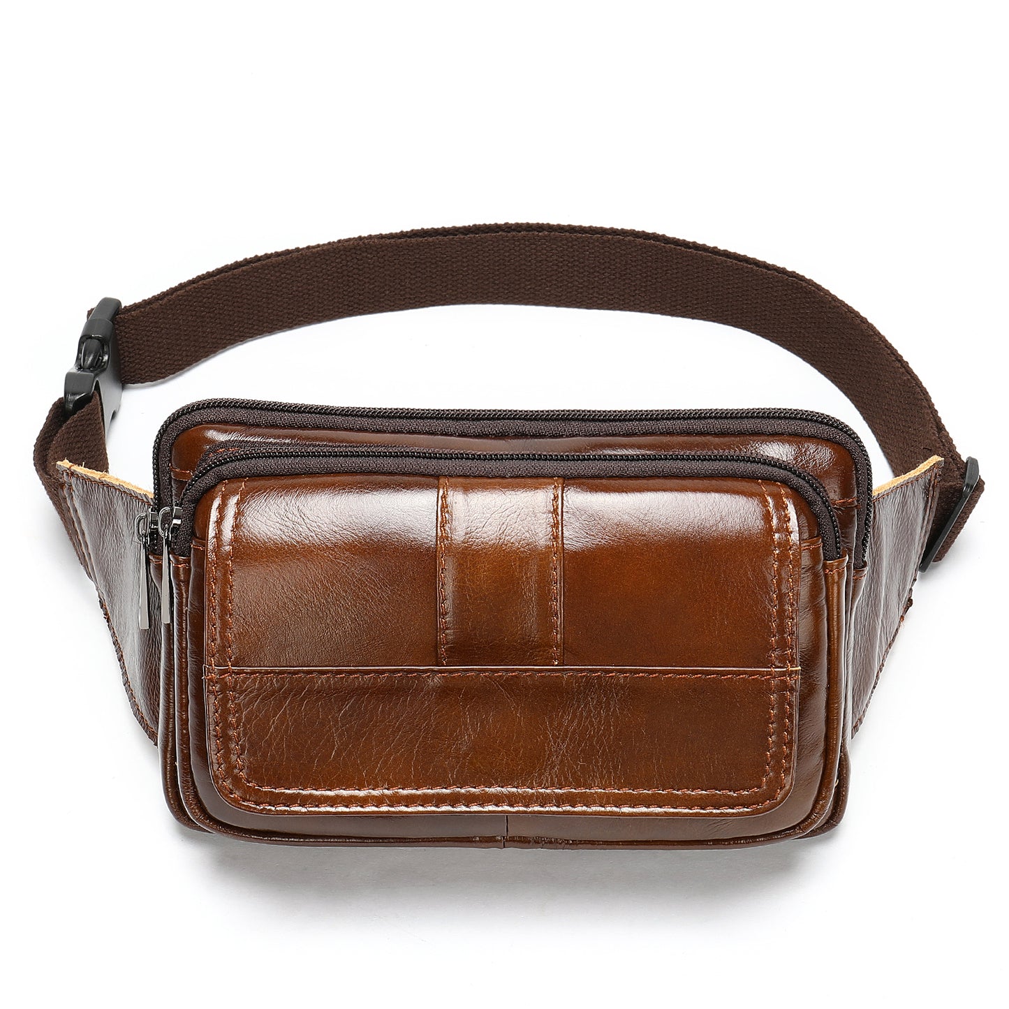 Cowhide Genuine Leather Waist Pouch Bag for Men and Women