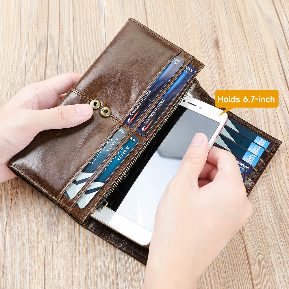 Men Genuine Leather Large Capacity Wallet