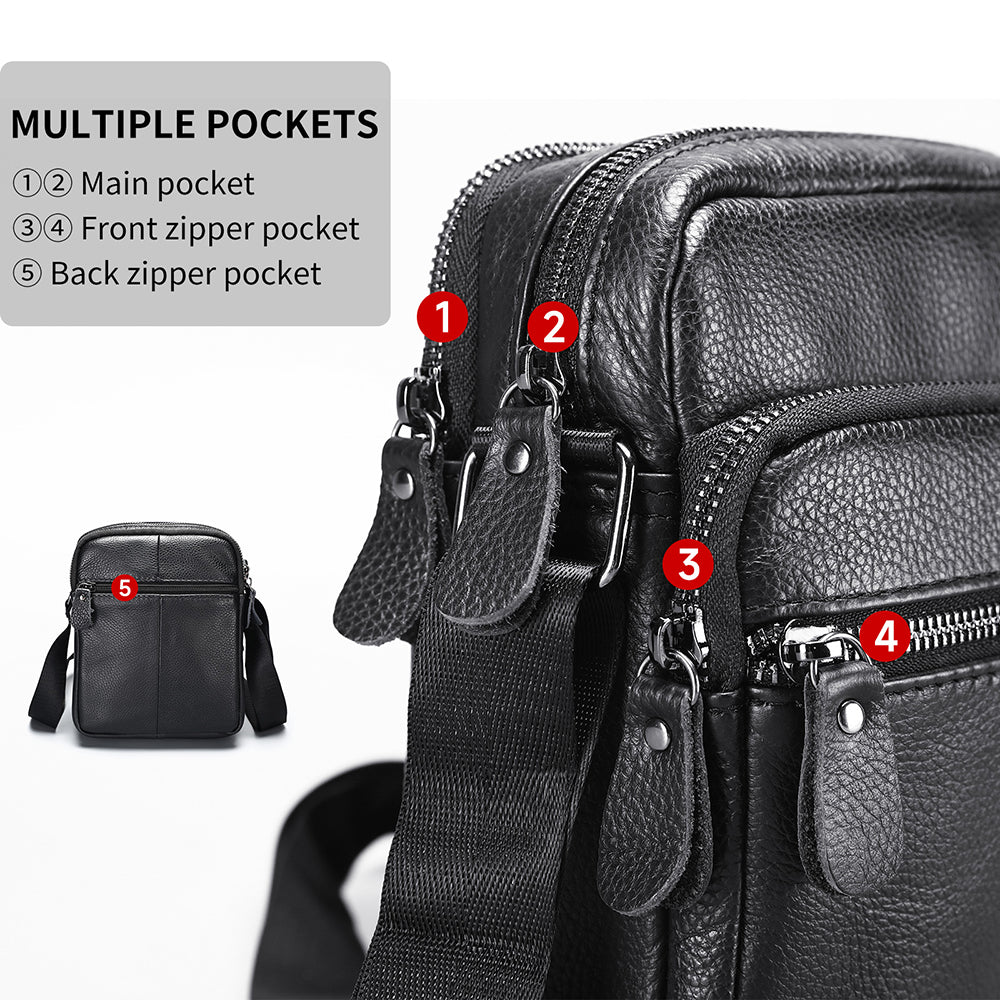 Crossbody Genuine Leather Bag for Men