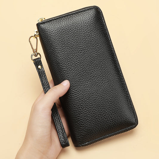 Women Purse Cell Phone Money Bag Genuine Leather Wallet