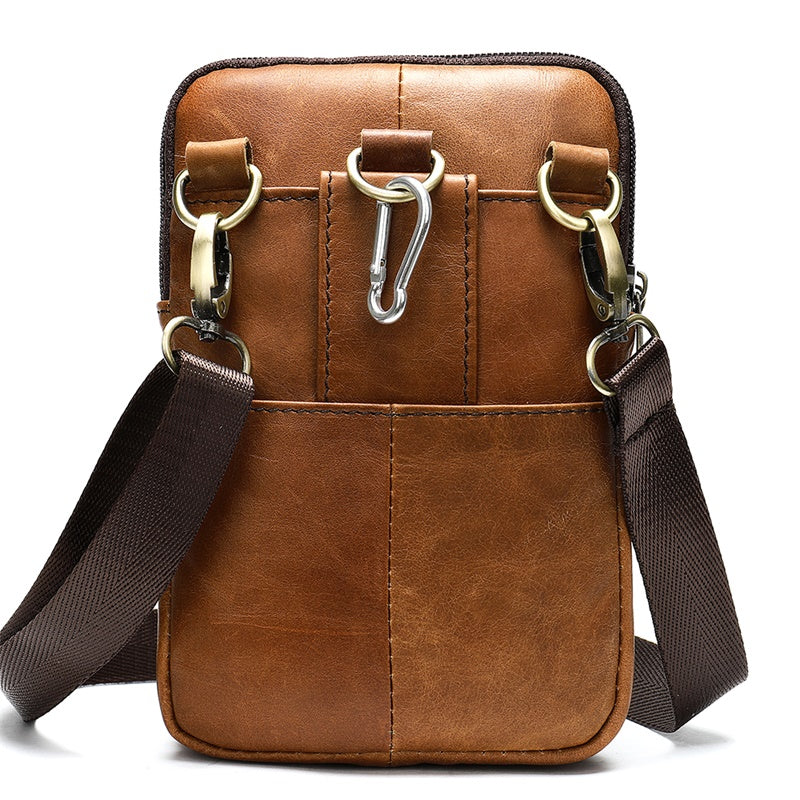 Crossbody Shoulder Bag Genuine Leather Men Waist Bag