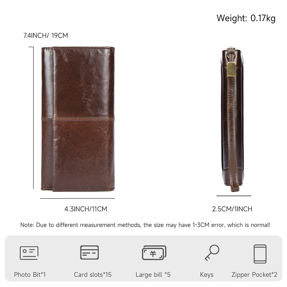 Men Genuine Leather Large Capacity Wallet