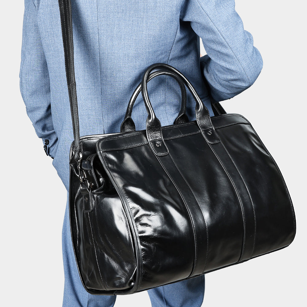 Men Genuine Leather Large Capacity Duffle Bag