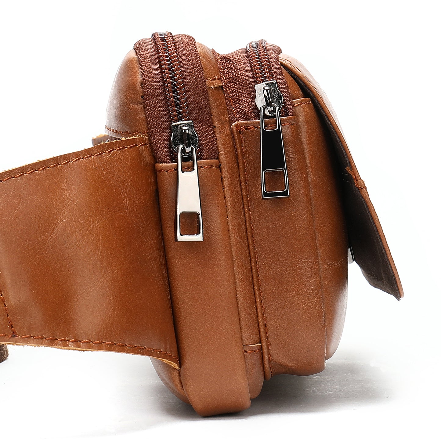 Cowhide Genuine Leather Waist Pouch Bag for Men and Women
