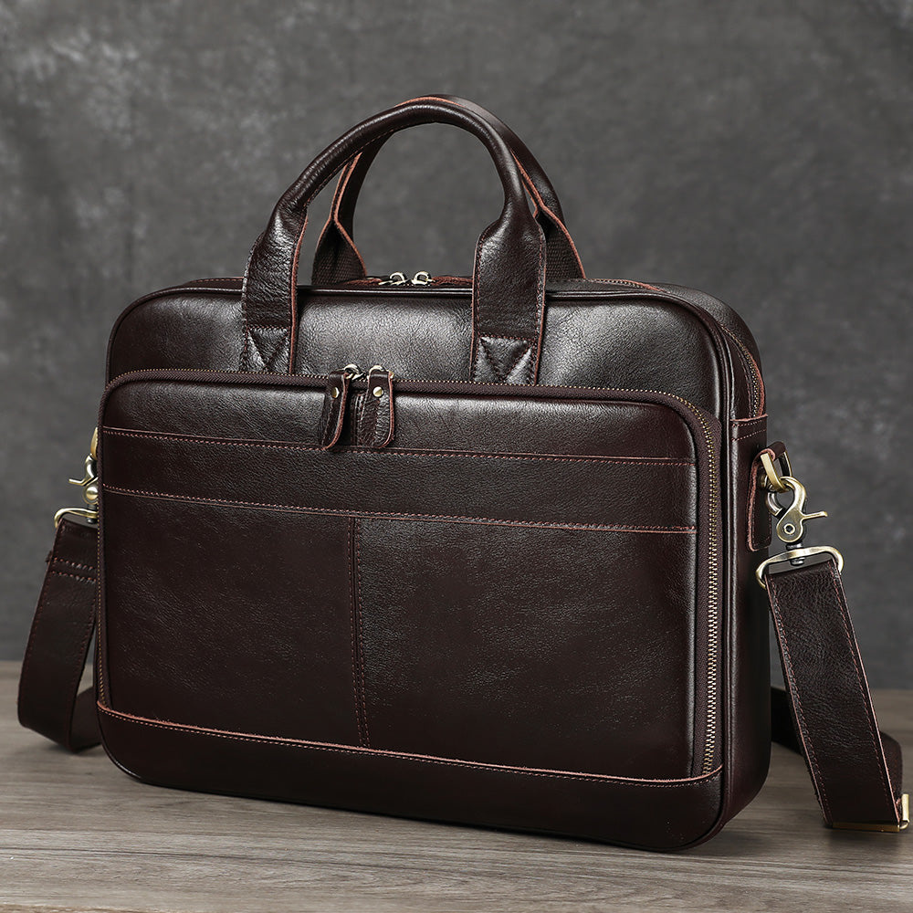 Men Genuine Leather Business Briefcase