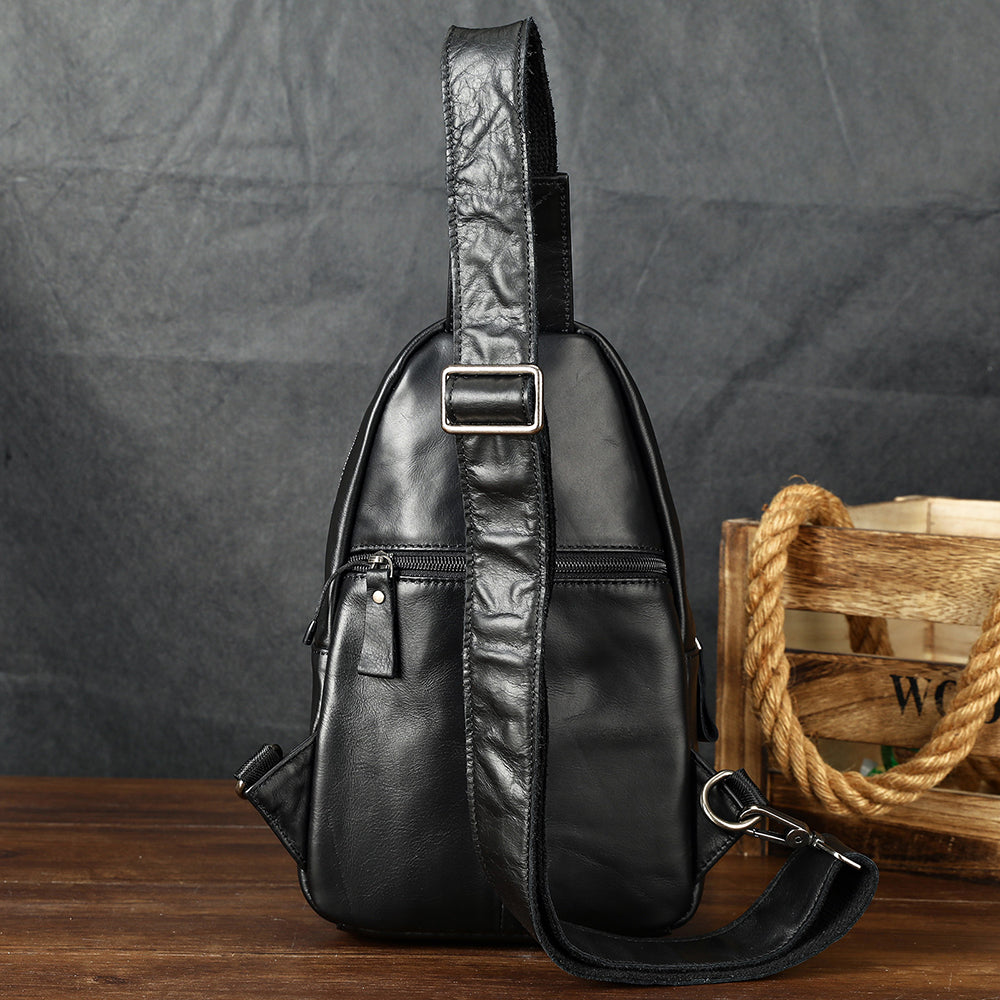 Men Genuine Leather Chest Bag