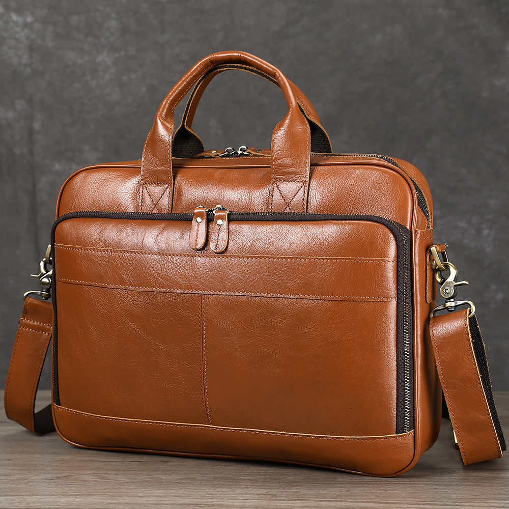 Men Genuine Leather Business Briefcase