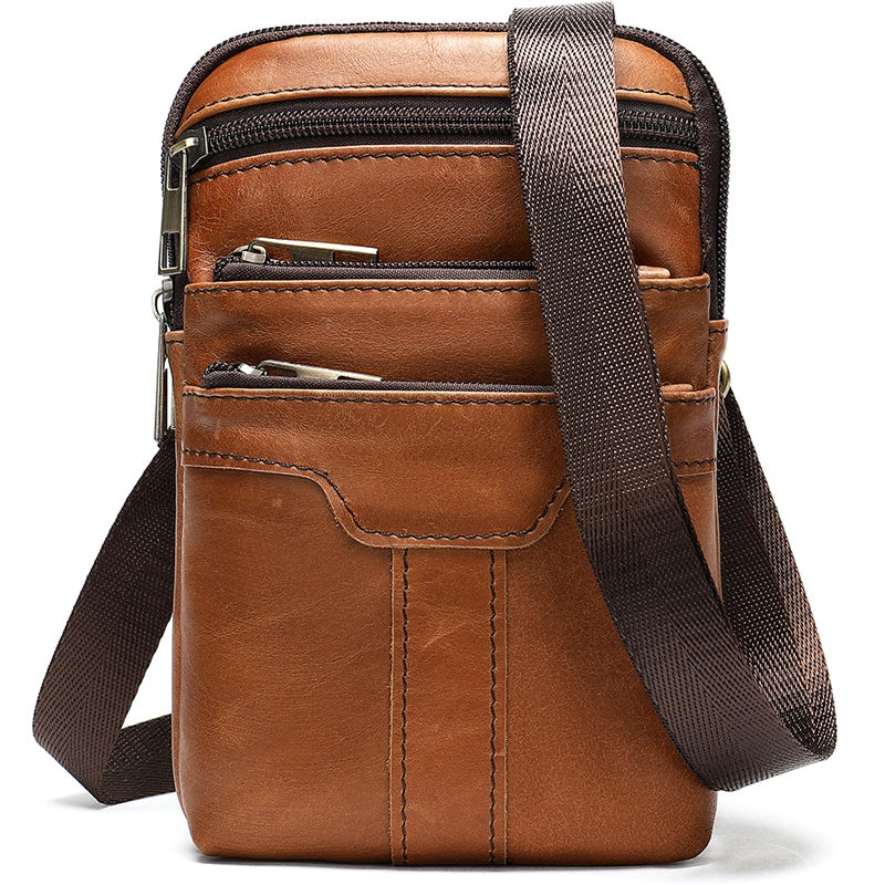 Crossbody Shoulder Bag Genuine Leather Men Waist Bag