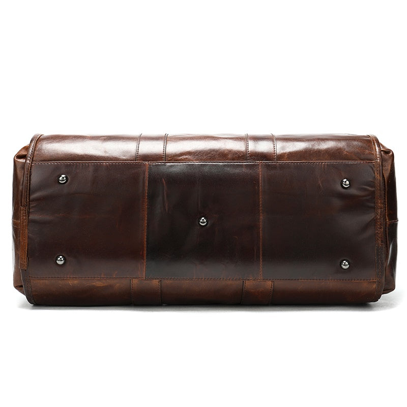 Men Genuine Leather Large Capacity Duffle Bag