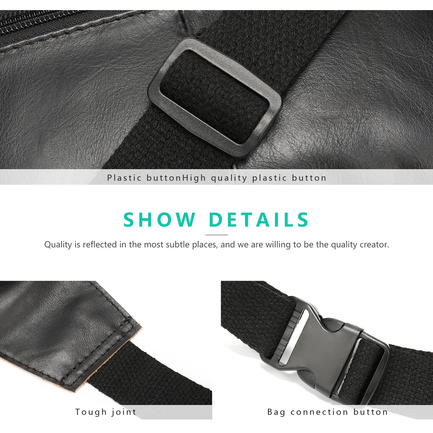 Cowhide Genuine Leather Waist Pouch Bag for Men and Women