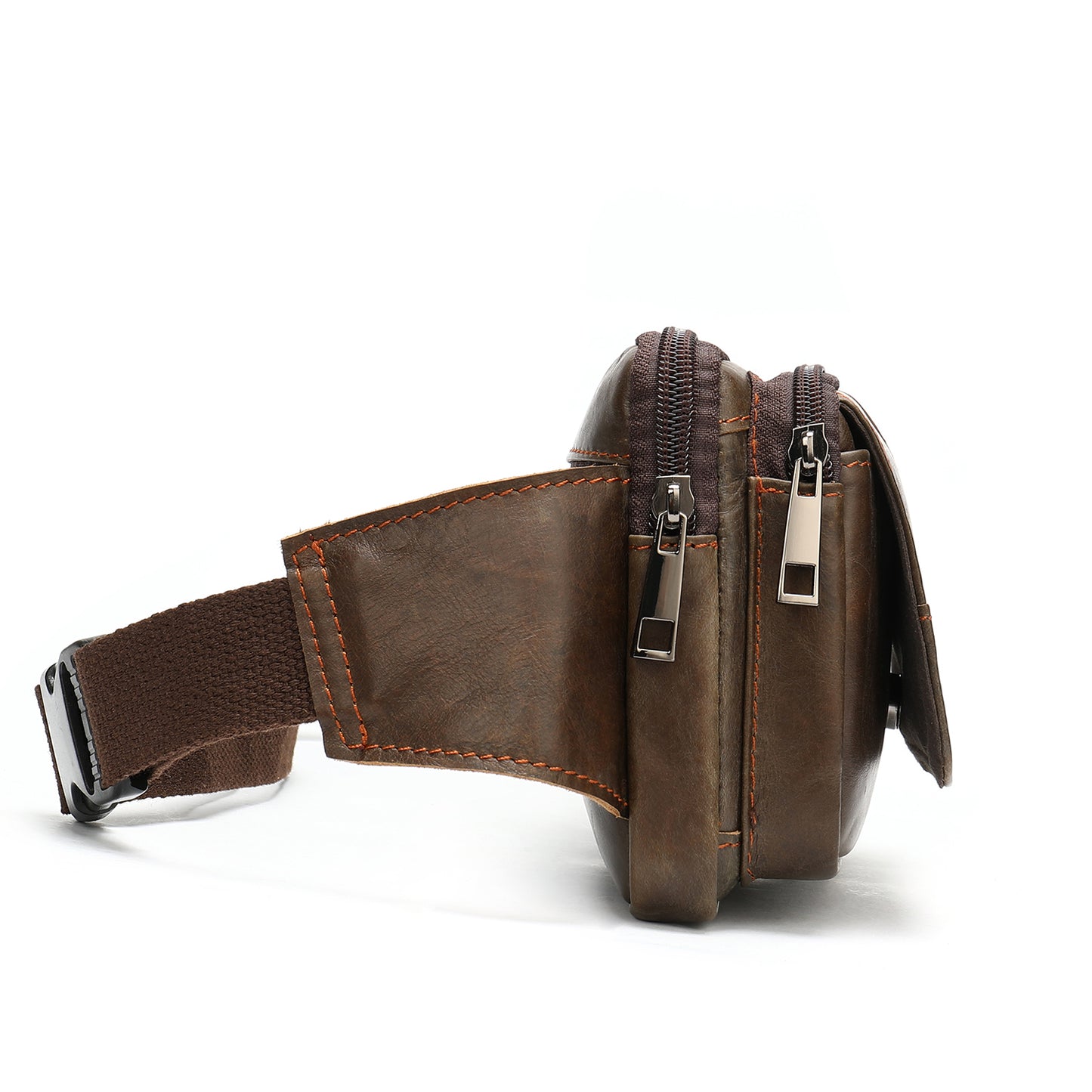 Cowhide Genuine Leather Waist Pouch Bag for Men and Women