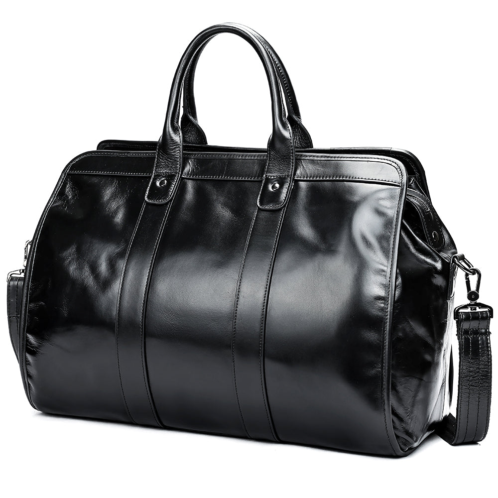Men Genuine Leather Large Capacity Duffle Bag