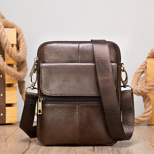 Genuine Leather Side Crossbody Bag for Men