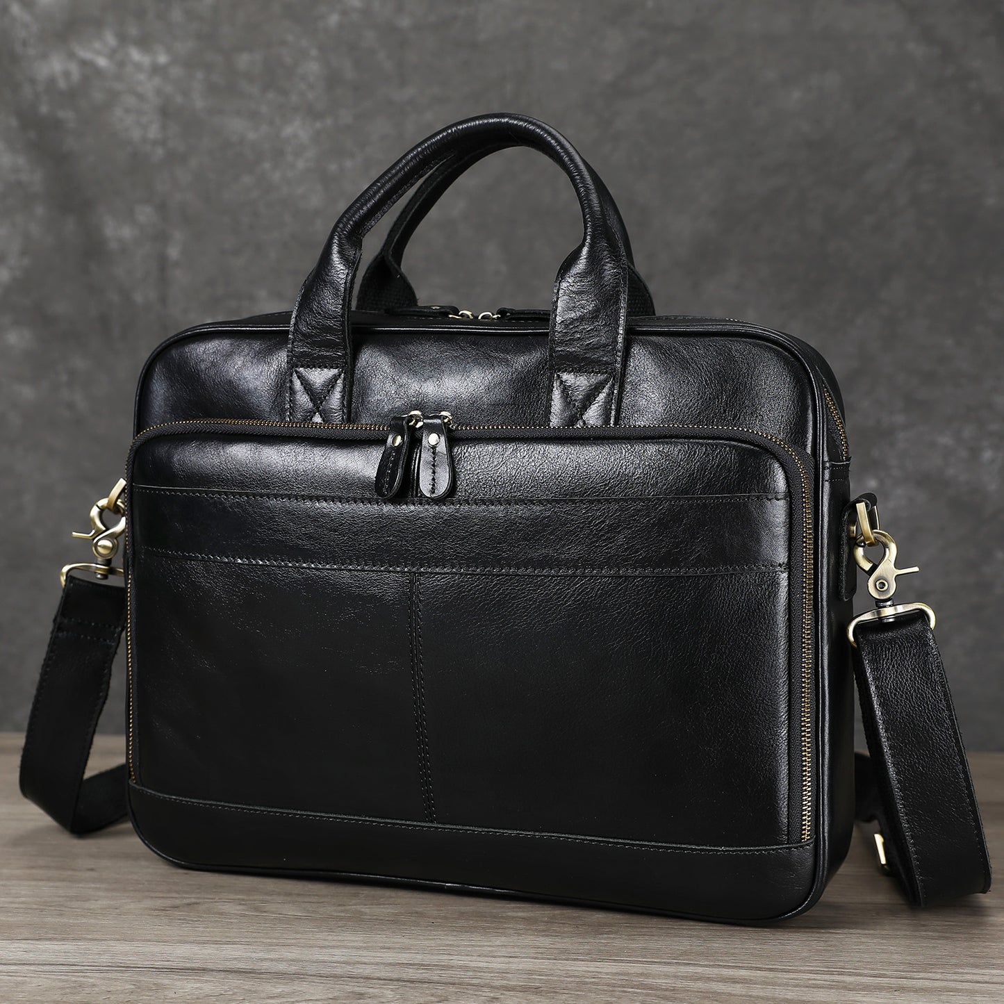 Men Genuine Leather Business Briefcase