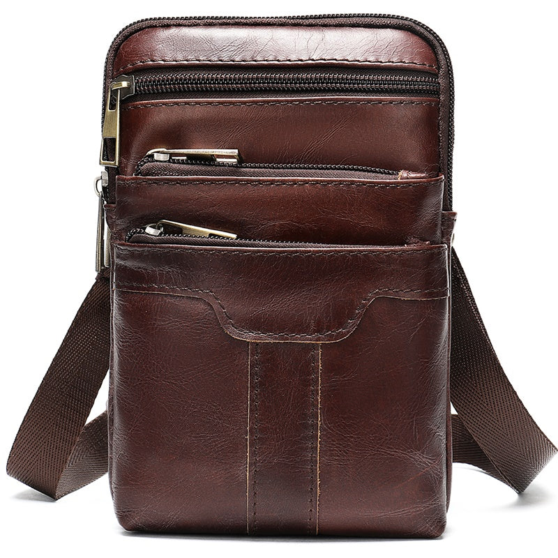 Crossbody Shoulder Bag Genuine Leather Men Waist Bag