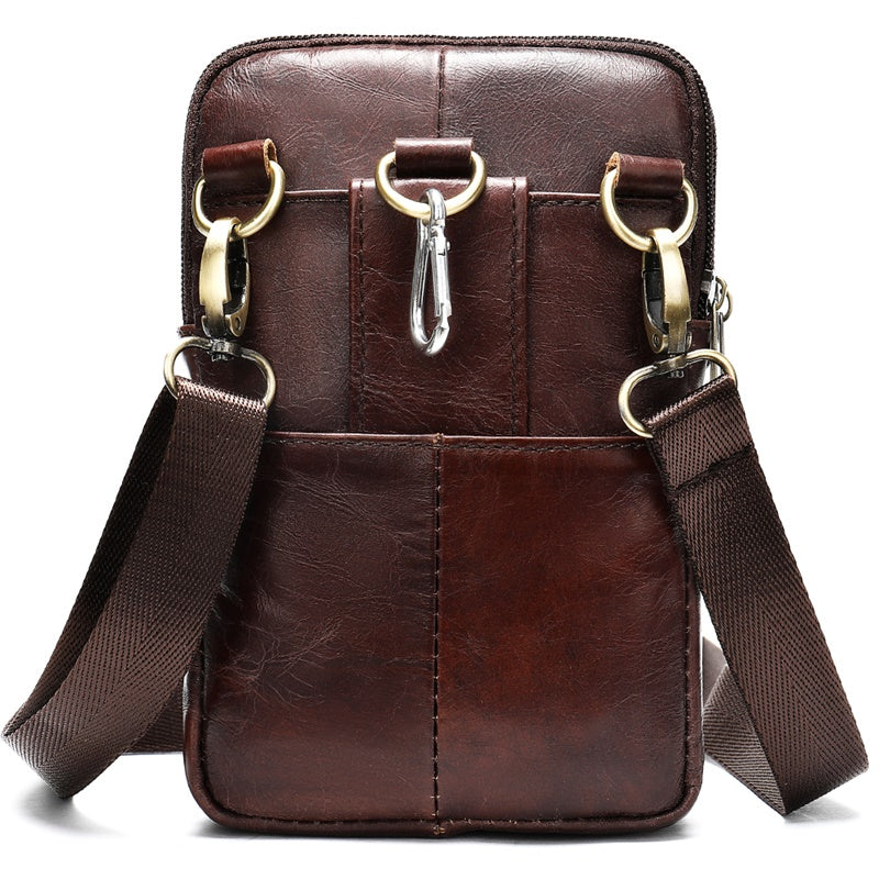 Crossbody Shoulder Bag Genuine Leather Men Waist Bag