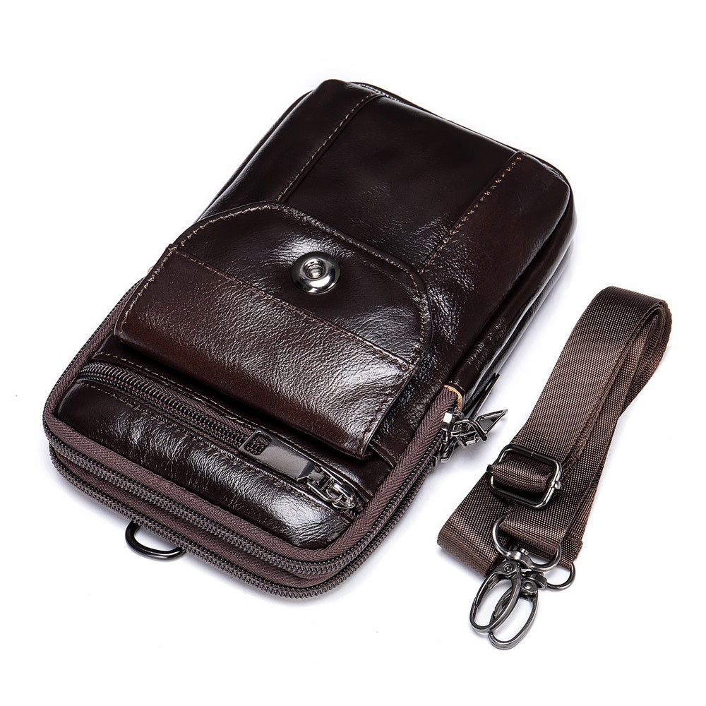 Men Genuine Leather Crossbody/Belt Bag