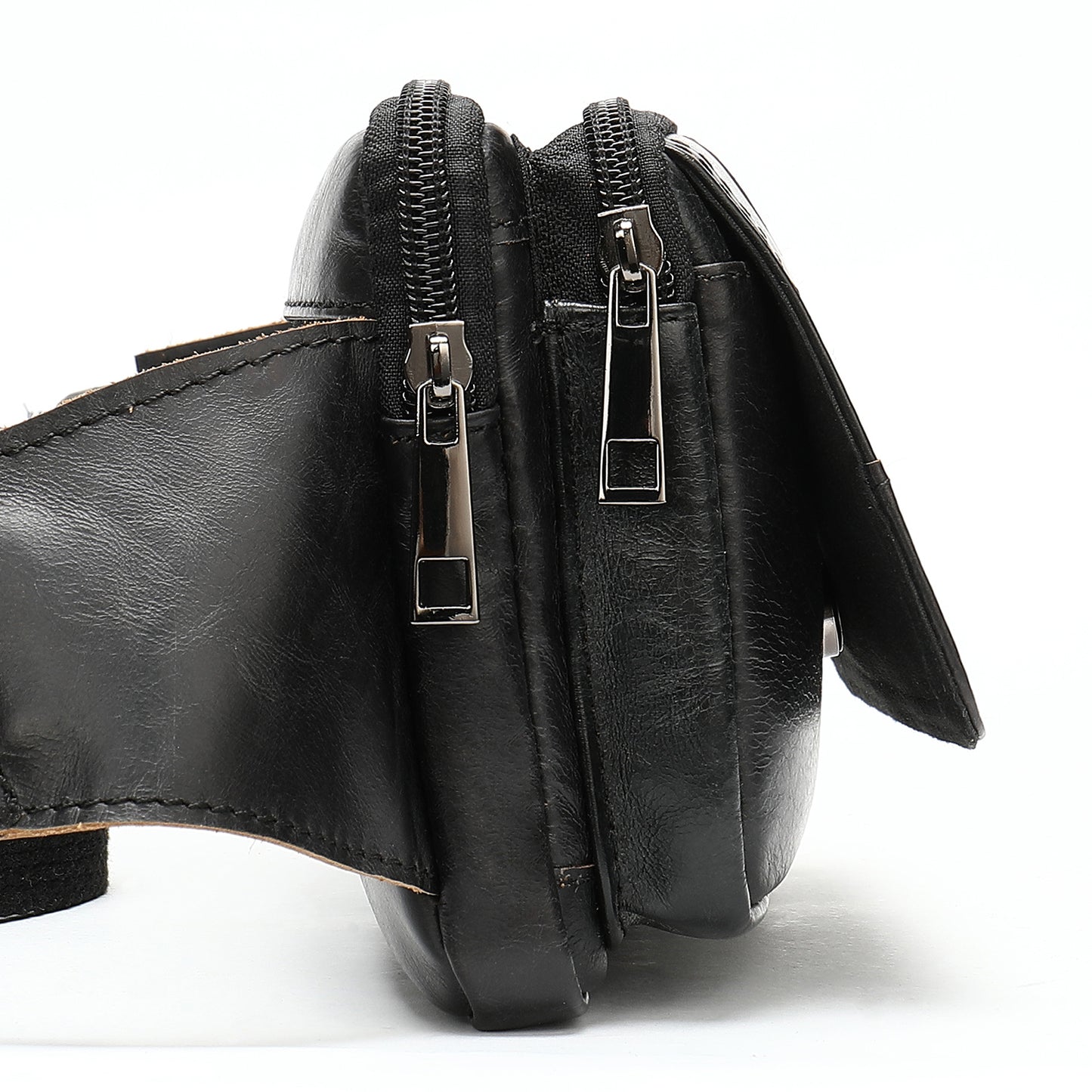 Cowhide Genuine Leather Waist Pouch Bag for Men and Women