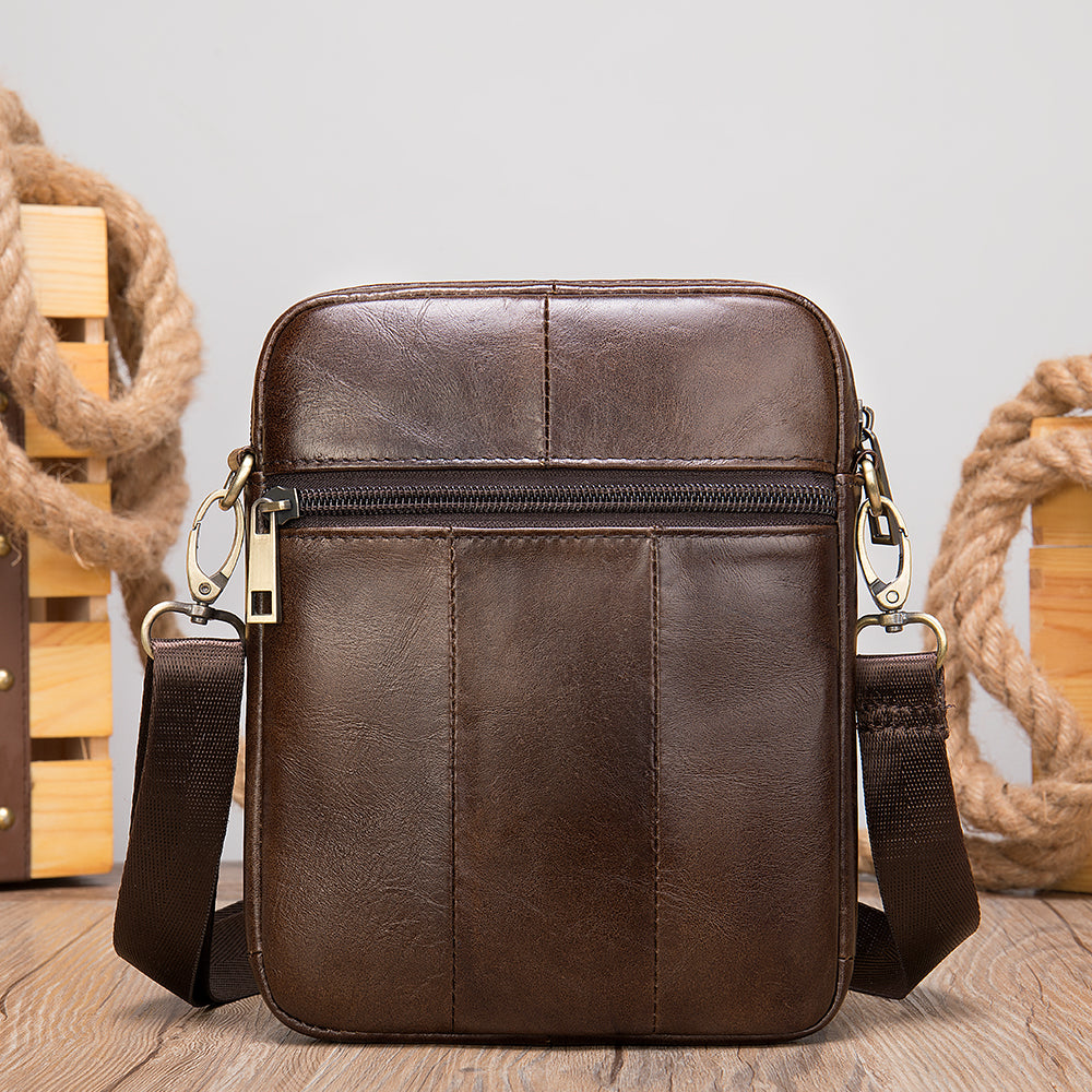 Genuine Leather Side Crossbody Bag for Men