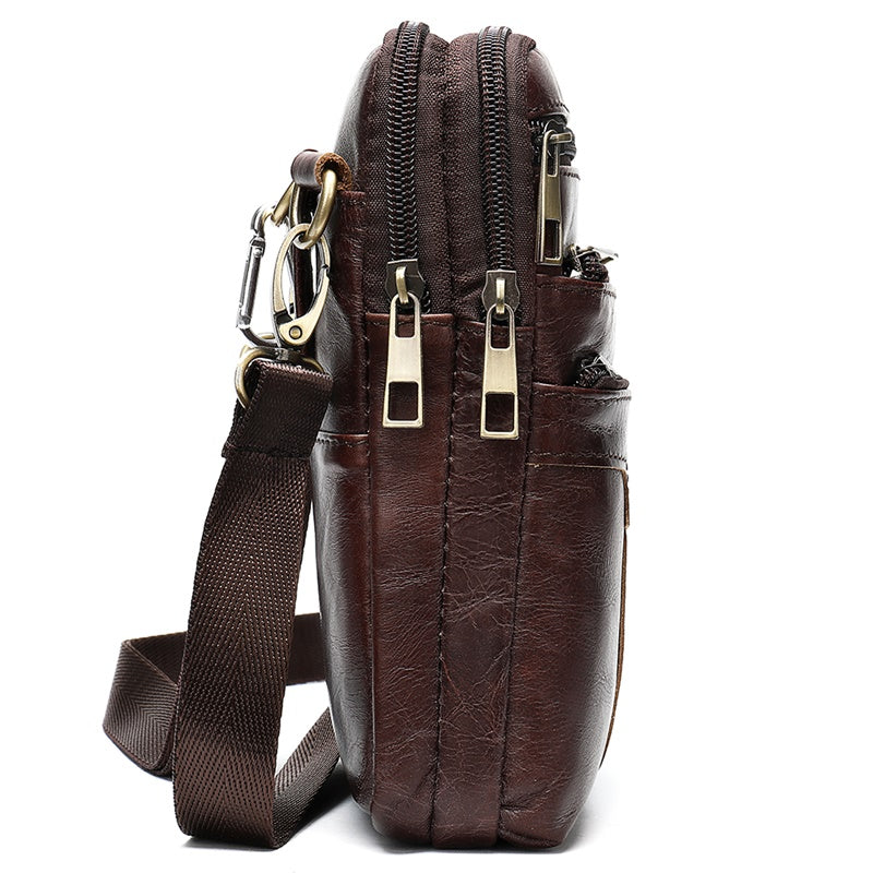 Crossbody Shoulder Bag Genuine Leather Men Waist Bag