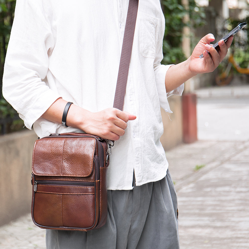 Men Genuine Leather Small Crossbody Bags