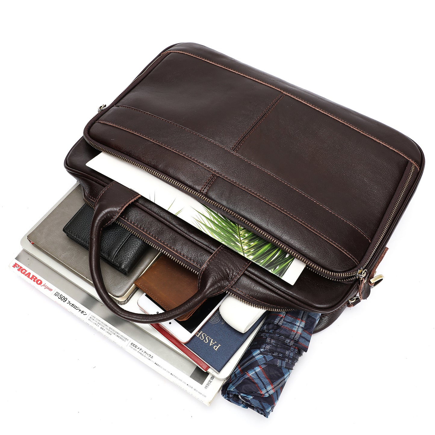 Men Genuine Leather Business Briefcase