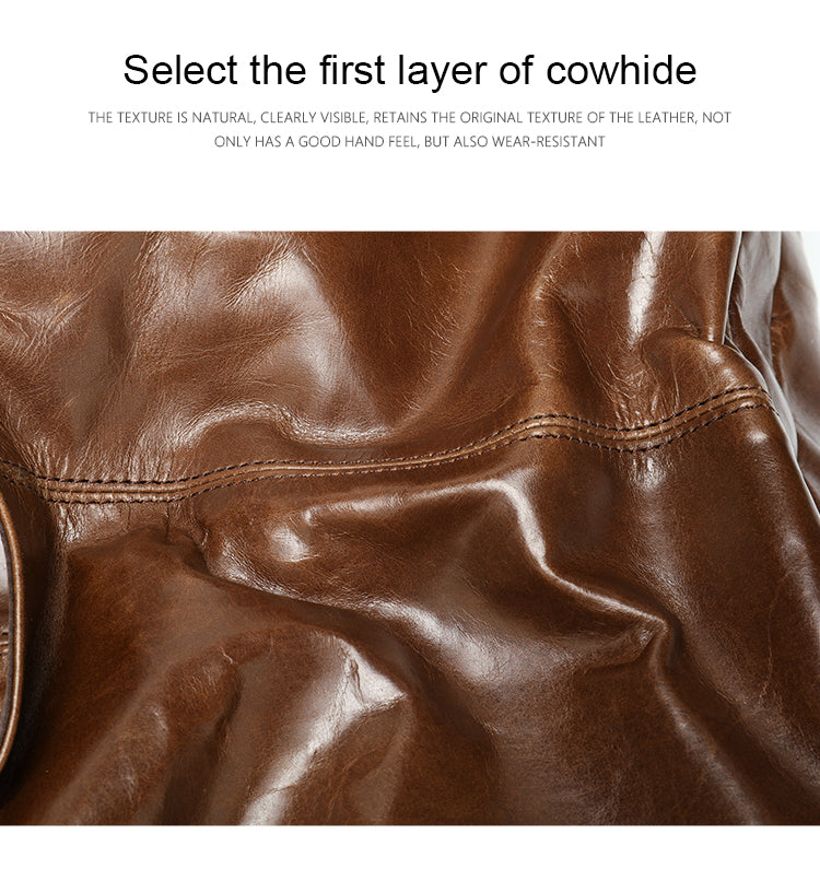 Men Genuine Leather Business Briefcase