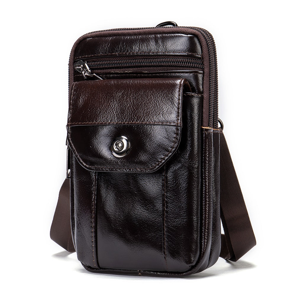 Men Genuine Leather Crossbody/Belt Bag