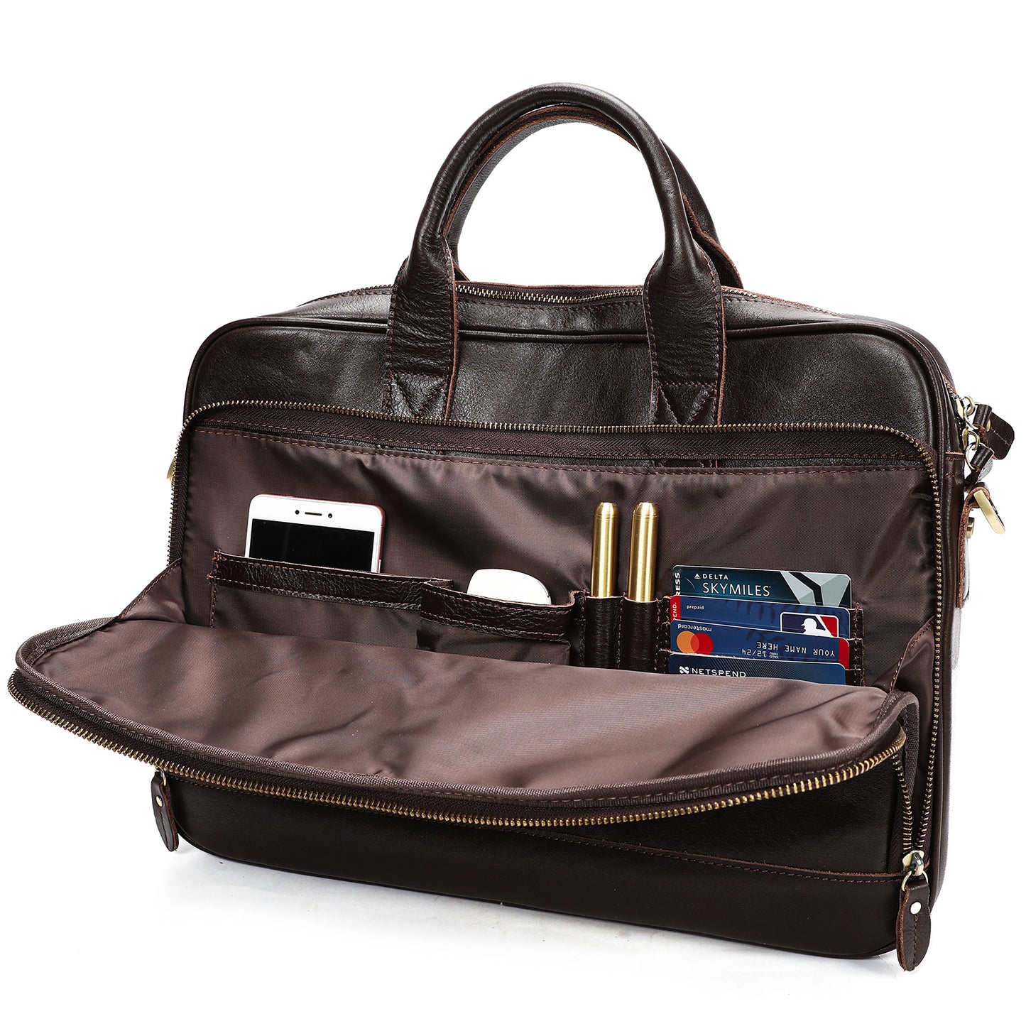 Men Genuine Leather Business Briefcase