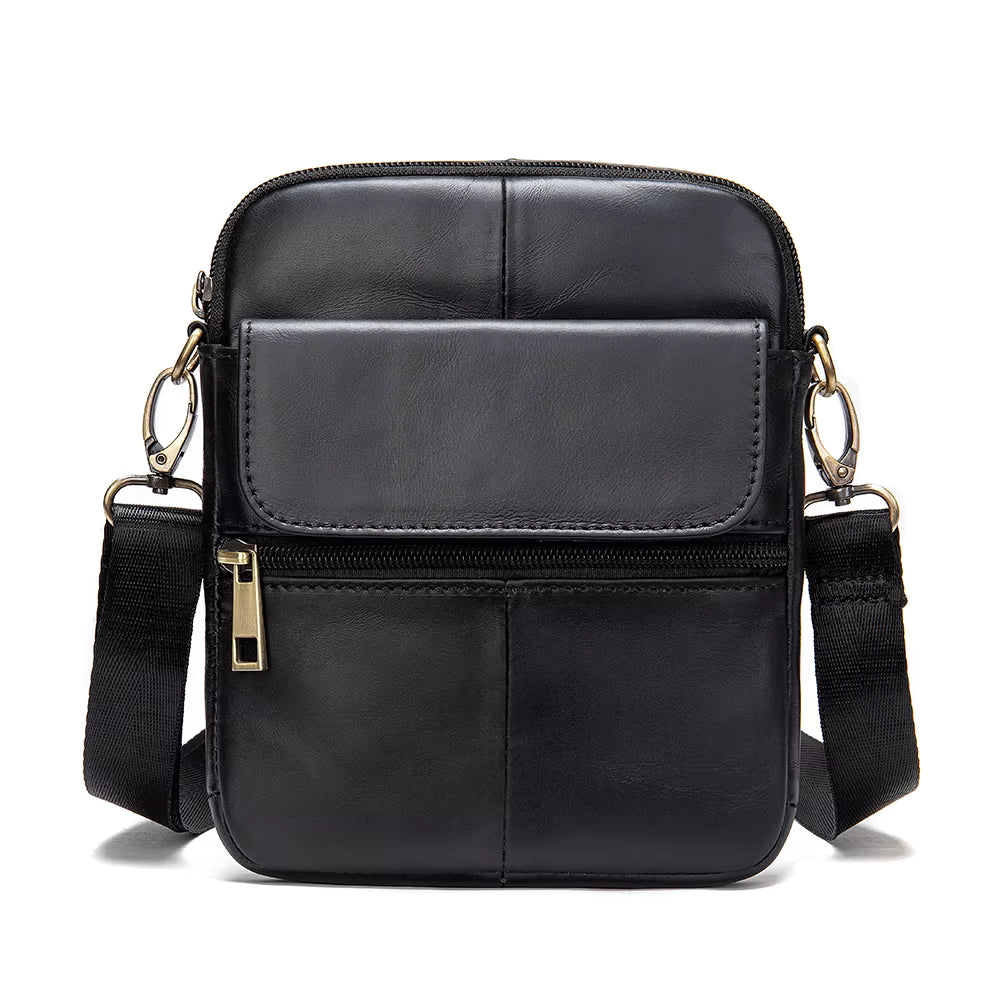 Genuine Leather Side Crossbody Bag for Men
