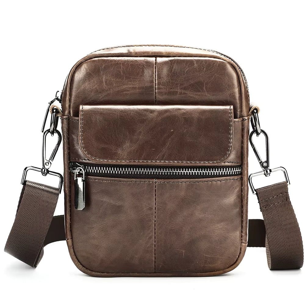 Genuine Leather Side Crossbody Bag for Men