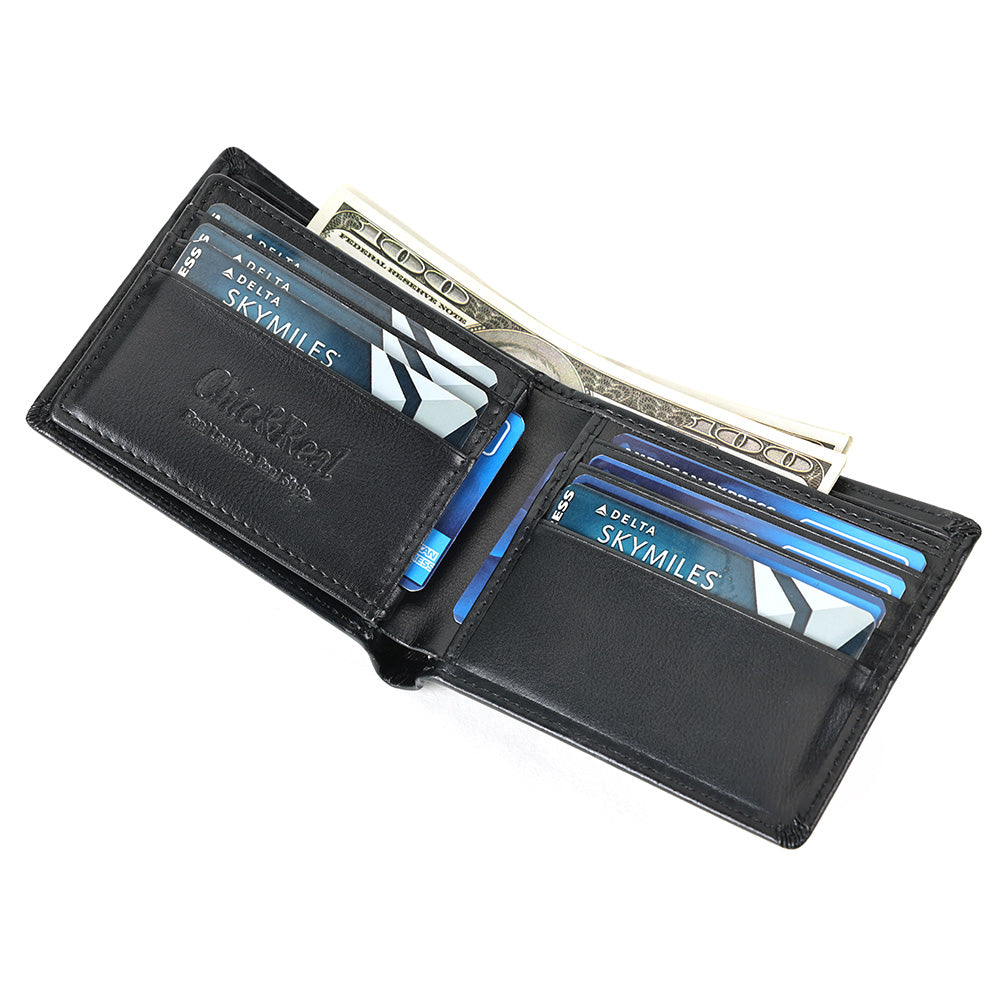 Vintage Genuine Leather Men Short RFID Ani-theft Wallet