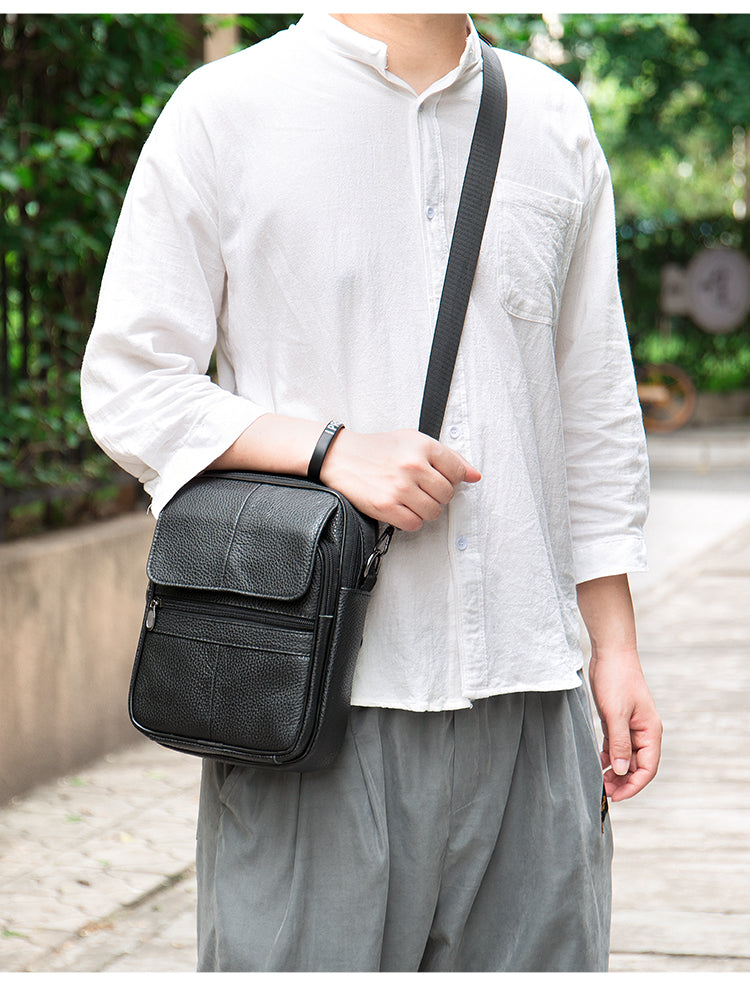 Men Genuine Leather Small Crossbody Bags